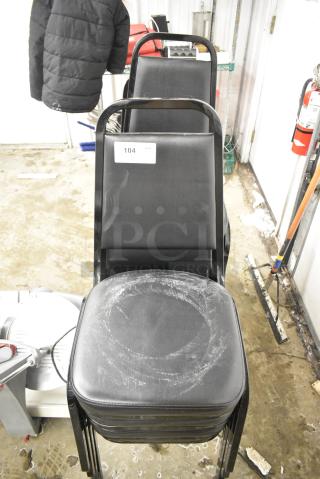 8 Black Stackable Banquet Chairs. 8 Times Your Bid!