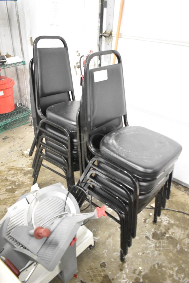 8 Black Stackable Banquet Chairs. 8 Times Your Bid! - Image 2 of 3