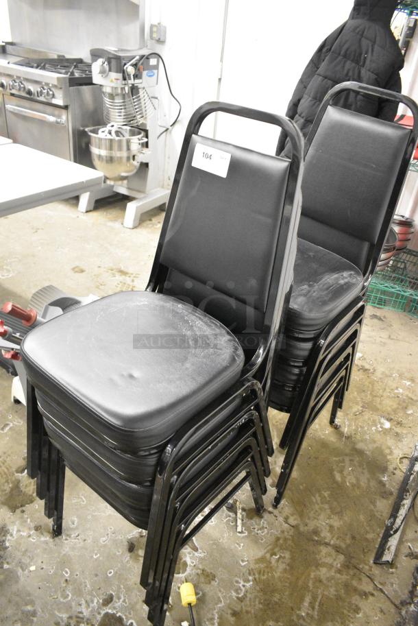 8 Black Stackable Banquet Chairs. 8 Times Your Bid! - Image 3 of 3