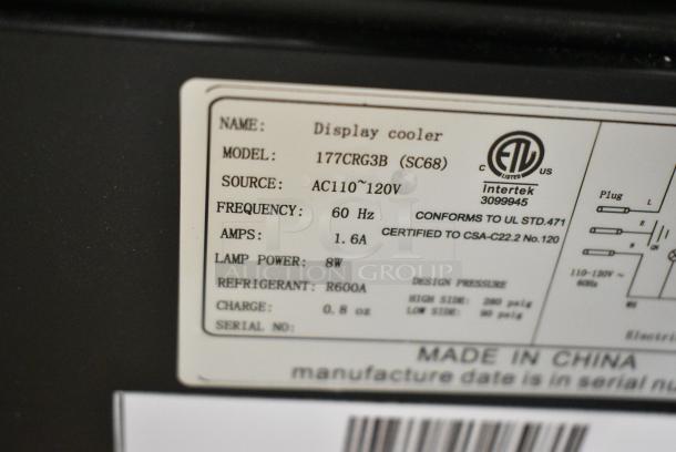 BRAND NEW SCRATCH AND DENT! Galaxy 177CRG3B Metal Mini Cooler Merchandiser. 110-120 Volts, 1 Phase. Tested and Powers On But Does Not Get Cold - Image 6 of 6