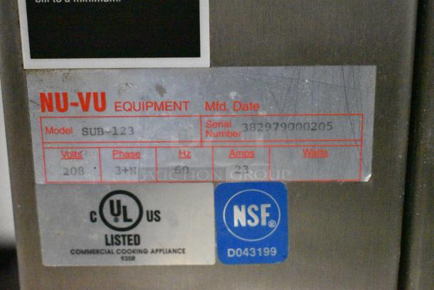Nu Vu SUB-123 Stainless Steel Commercial Electric Powered Oven Proofer on Commercial Casters. 208 Volts, 3 Phase. - Image 9 of 9