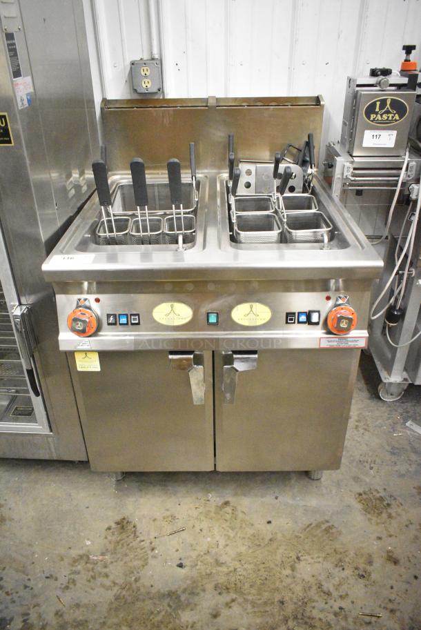 Arcobaleno AGDHA35 Stainless Steel Commercial Natural Gas Powered Pasta Cooker w/ Various Baskets. Goes GREAT w/ Item 117! - Image 1 of 7