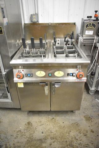 Arcobaleno AGDHA35 Stainless Steel Commercial Natural Gas Powered Pasta Cooker w/ Various Baskets. Goes GREAT w/ Item 117!