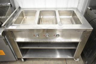 Carter Hoffmann CC-345-S Stainless Steel Commercial 3 Bay Steam Table. 120 Volts, 1 Phase. Tested and Working!
