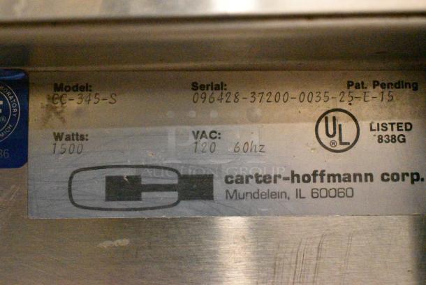Carter Hoffmann CC-345-S Stainless Steel Commercial 3 Bay Steam Table. 120 Volts, 1 Phase. Tested and Working! - Image 7 of 7
