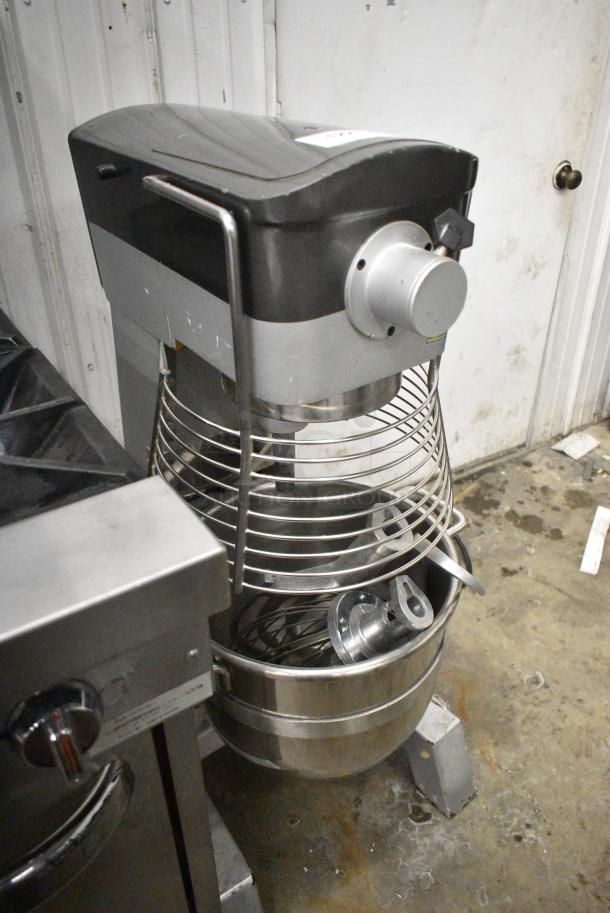 PrepPal GEM130 Metal Commercial Floor Style 30 Quart Planetary Dough Mixer w/ Stainless Steel Mixing Bowl, Bowl Guard, Dough Hook, Paddle and Whisk Attachments. 110 Volts, 1 Phase. Cannot Test Due To Plug Style - Image 2 of 7