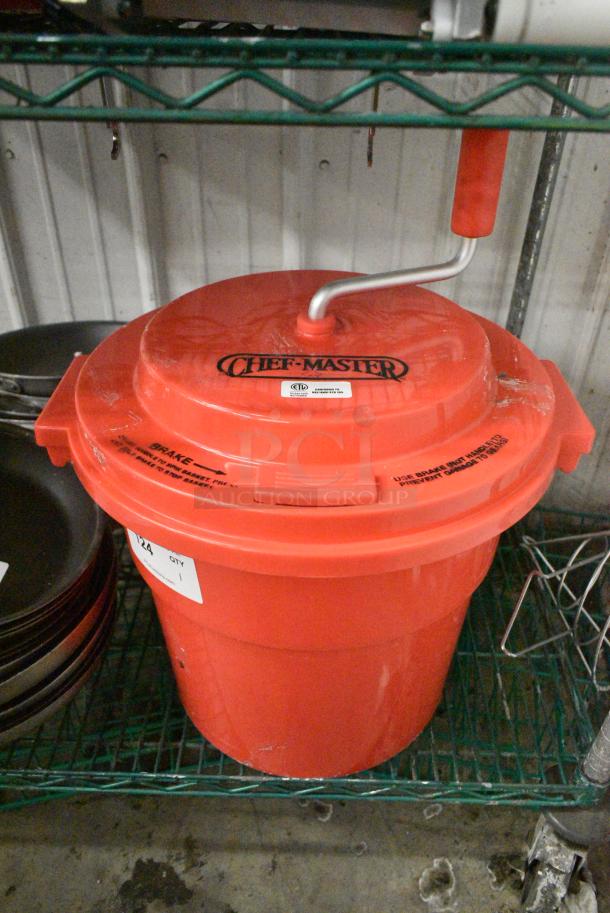 Chef Master Red Poly Lettuce Spinner Salad Spinner - Image 1 of 4