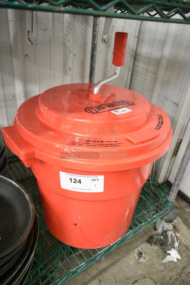 Chef Master Red Poly Lettuce Spinner Salad Spinner - Image 2 of 4