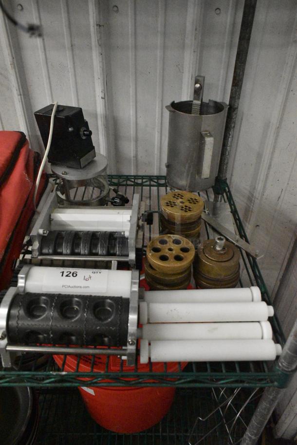 ALL ONE MONEY! Lot of Parts to Pasta Machine Including Dies. Goes GREAT w/ Lot 117! - Image 1 of 5