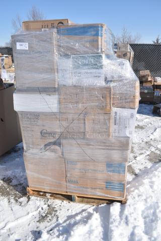 40 BRAND NEW! Boxes Including 2 Box 127RD8BULK Choice 8 oz. Customizable Microwavable Translucent Round Deli Container - 500/Case, 175SP08 EcoChoice 8" Square Palm Leaf Plate - 100/Case, 2 Box 127RD16COMBO Choice 16 oz. Customizable Microwavable Clear Round Deli Container and Lid Combo Pack - 250/Case, 395TO961 EcoChoice 9" x 6" x 3" Compostable No PFAS Added Bamboo / Bagasse 1 Compartment Take-Out Container - 200/Case, 175SP08 EcoChoice 8" Square Palm Leaf Plate - 100/Case, 795KFT16REPE Choice 16 oz. Rectangular Kraft PE-Lined Microwavable Take-Out Container 6 5/8" x 4 5/8" x 1 5/8" - 300/Case. 40 Times Your Bid!