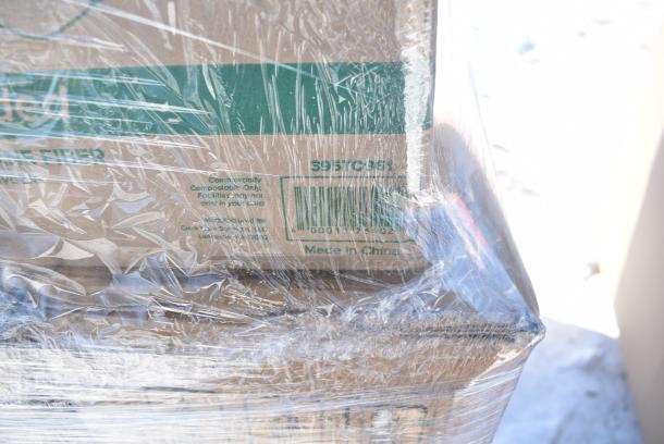 40 BRAND NEW! Boxes Including 2 Box 127RD8BULK Choice 8 oz. Customizable Microwavable Translucent Round Deli Container - 500/Case, 175SP08 EcoChoice 8" Square Palm Leaf Plate - 100/Case, 2 Box 127RD16COMBO Choice 16 oz. Customizable Microwavable Clear Round Deli Container and Lid Combo Pack - 250/Case, 395TO961 EcoChoice 9" x 6" x 3" Compostable No PFAS Added Bamboo / Bagasse 1 Compartment Take-Out Container - 200/Case, 175SP08 EcoChoice 8" Square Palm Leaf Plate - 100/Case, 795KFT16REPE Choice 16 oz. Rectangular Kraft PE-Lined Microwavable Take-Out Container 6 5/8" x 4 5/8" x 1 5/8" - 300/Case. 40 Times Your Bid! - Image 9 of 14