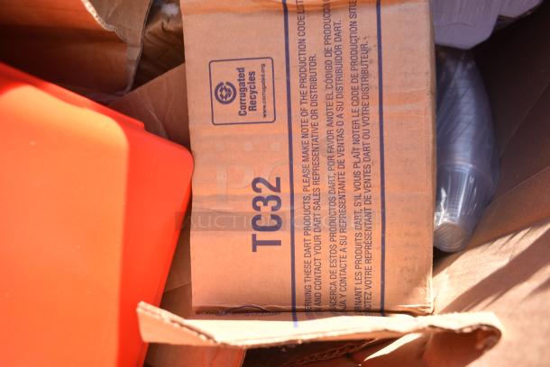 15 BRAND NEW! Boxes Including TC32 CUP 32oz PET STRAIGHT 300 ULTRA CLEAR, 636TS,DL639, Dart 32TJ32 32 oz. White Customizable Foam Cup - 500/Case, Lavex Slim Jim Trash Cans. 15 Times Your Bid! - Image 6 of 11