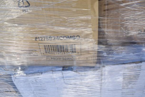 28 BRAND NEW! Boxes Including 127SB24COMBO Choice 24 oz. Clear Plastic Salad Bowl with Lid - 150/Case, 129MCS38B Choice 38 oz. Black Rectangular Microwavable Heavy Weight Container with Lid 8 3/4" x 6 1/4" x 2" - 150/Case, 5002CPTE Lavex 2-Ply White Center Pull Paper Towel 510' Roll - 6/Case, 347BP9BK Choice 9" Black Plastic Plate - 500/Case, 50016W Choice 16 oz. White Poly Paper Hot Cup - 1000/Case, 966TALLFLDN Choice Kraft Natural Tall-Fold 6" x 13" Dispenser Napkin - 8000/Case, 2 Boxes 128HD12COMBO Choice Heavy Duty 12 oz. Microwavable Translucent Plastic Deli Container and Lid Combo Pack - 240/Case, 5002CPTE Lavex 2-Ply White Center Pull Paper Towel 510' Roll - 6/Case, 795KFT16REPE Choice 16 oz. Rectangular Kraft PE-Lined Microwavable Take-Out Container 6 5/8" x 4 5/8" x 1 5/8" - 300/Case, 129MCR50B Choice 43 oz. Black Round Microwavable Heavy Weight Container with Lid 9" - 150/Case. 28 Times Your Bid! - Image 5 of 17