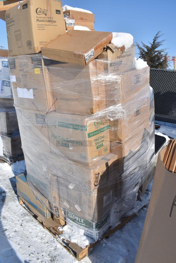 40 BRAND NEW! Boxes Including 394325M Noble NexGen Powder-Free Disposable Blue Hybrid 3 Mil Thick Gloves - Medium - 1000/Case, 500COLLARBR EcoChoice Kraft Coffee Cup Sleeve / Jacket / Clutch - 10-24 oz. - 1200/Case, 394385L Noble Products White Powder-Free Disposable Latex Gloves for Foodservice - Large - 1000/Case, 394325M Noble NexGen Powder-Free Disposable Blue Hybrid 3 Mil Thick Gloves - Medium - 1000/Case, 795PTOKFT1 Choice Kraft Microwavable Folded Paper #1 Take-Out Container 4 3/8" x 3 1/2" x 2 1/2" - 450/Case, 100260CHC Choice Take Out Containers, Dart 16PX Conex ClearPro 16 oz. Polypropylene Cold Cup - 1000/Case, 500TW12 Choice 12 oz. Translucent Thin Wall Plastic Cold Cup - 1000/Case, VacPak-It 186CVBZ1015 10" x 15" Chamber Vacuum Packaging Bags with Zipper 3 Mil - 1000/Case. 40 Times Your Bid! - Image 3 of 17