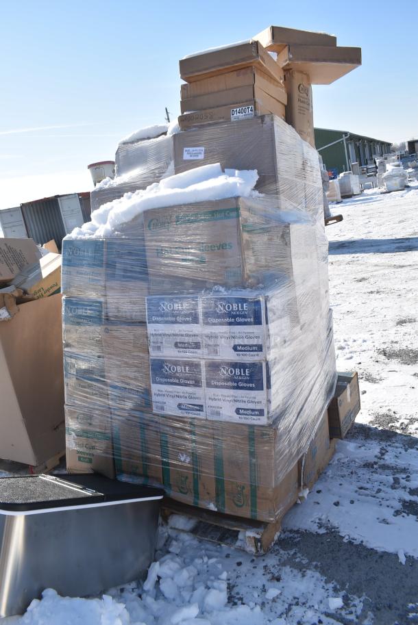 40 BRAND NEW! Boxes Including 394325M Noble NexGen Powder-Free Disposable Blue Hybrid 3 Mil Thick Gloves - Medium - 1000/Case, 500COLLARBR EcoChoice Kraft Coffee Cup Sleeve / Jacket / Clutch - 10-24 oz. - 1200/Case, 394385L Noble Products White Powder-Free Disposable Latex Gloves for Foodservice - Large - 1000/Case, 394325M Noble NexGen Powder-Free Disposable Blue Hybrid 3 Mil Thick Gloves - Medium - 1000/Case, 795PTOKFT1 Choice Kraft Microwavable Folded Paper #1 Take-Out Container 4 3/8" x 3 1/2" x 2 1/2" - 450/Case, 100260CHC Choice Take Out Containers, Dart 16PX Conex ClearPro 16 oz. Polypropylene Cold Cup - 1000/Case, 500TW12 Choice 12 oz. Translucent Thin Wall Plastic Cold Cup - 1000/Case, VacPak-It 186CVBZ1015 10" x 15" Chamber Vacuum Packaging Bags with Zipper 3 Mil - 1000/Case. 40 Times Your Bid! - Image 4 of 17