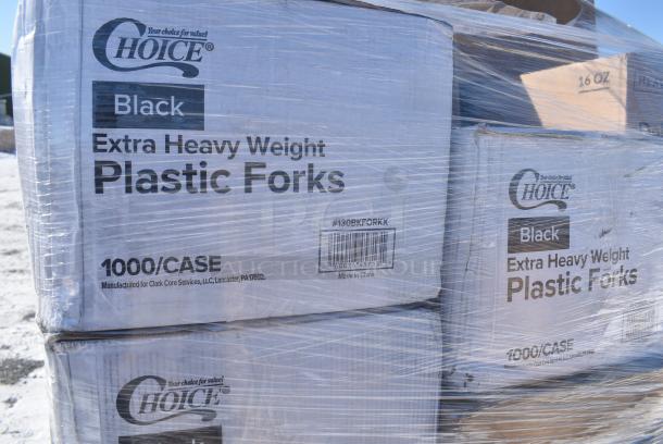 30 BRAND NEW! Boxes Including 130BKFORKX Choice Black Extra Heavy Weight Polystyrene Plastic Fork - 1000/Case, 2 Box 127DM12BULK Choice 12 oz. Ultra Clear Recycled PET Plastic Round Deli Container - 500/Case, 129MCS12B Choice 12 oz. Black 6" x 4 3/4" x 1 3/4" Rectangular Microwavable Heavy Weight Container with Lid - 150/Case, 128HD16BULK Choice Heavy Duty 16 oz. Microwavable Translucent Plastic Deli Container - 480/Case, 129MCS12B Choice 12 oz. Black 6" x 4 3/4" x 1 3/4" Rectangular Microwavable Heavy Weight Container with Lid - 150/Case, 129MCS24B Choice 24 oz. Black Rectangular Microwavable Heavy Weight Container with Lid 8" x 5 1/4" x 2" - 150/Case, 128HD8COMBO Choice Heavy Duty 8 oz. Microwavable Translucent Plastic Deli Container and Lid Combo Pack - 240/Case, 129MCR16W Choice 16 oz. White 6 1/4" Round Microwavable Heavy Weight Container with Lid - 150/Case, 394345M Noble NexGen Powder-Free Disposable Black Hybrid 3 Mil Thick Gloves - Medium - 1000/Case, 612FS5006 Choice Third Size Foil Steam Pan Deep 3 5/16" Depth - 100/Case. 30 Times Your Bid! - Image 5 of 18
