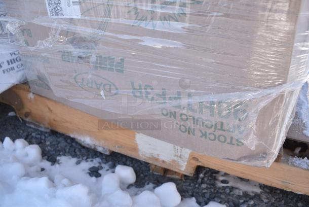 28 BRAND NEW! Boxes Including 394360L Noble Products Clear Powdered Disposable Vinyl Gloves for Foodservice - Large - 1000/Case, 2 Box 500CC32P Choice Clear PET Plastic Cold Cup - 32 oz. - 500/Case, 130LID18 Visions 18" Clear PET Plastic Round Catering Tray High Dome Lid - 25/Case, 4 Box Sandwich Wrap 14"x16", 127RD8COMBO Choice 8 oz. Customizable Microwavable Clear Round Deli Container and Lid Combo Pack - 250/Case, 128HD8COMBO Choice Heavy Duty 8 oz. Microwavable Translucent Plastic Deli Container and Lid Combo Pack - 240/Case. 28 Times Your Bid! - Image 6 of 13