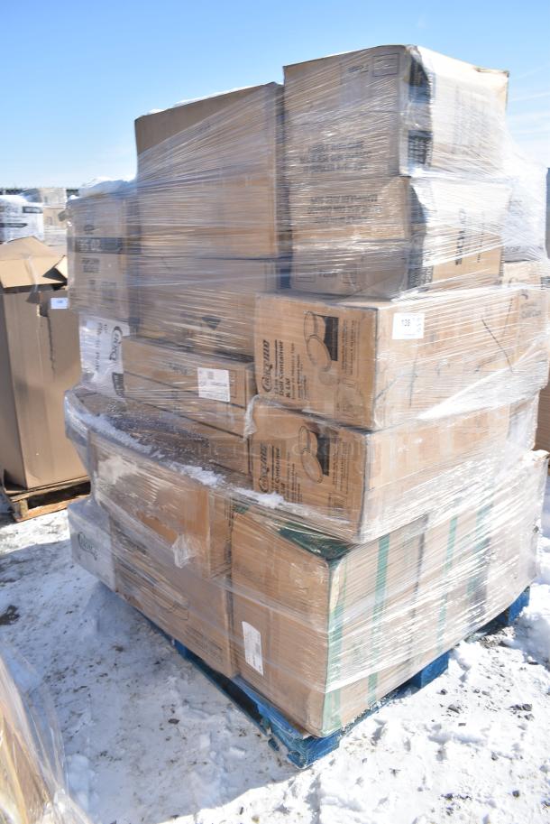 25 BRAND NEW! Boxes Including 760VP85 Carnival King Kraft 85 oz. Popcorn Bucket - 150/Case, 50012DWALLW Choice 12 oz. White Smooth Double Wall Paper Hot Cup - 500/Case, 500FC100 Cups, 346WKFSNM Choice Medium Weight White Wrapped Polypropylene Plastic Cutlery Set with Napkin - 250/Case, 347BP10BK Choice 10 1/4" Black Plastic Plate - 500/Case, 394385L Noble Products White Powder-Free Disposable Latex Gloves for Foodservice - Large - 1000/Case. 25 Times Your Bid! - Image 3 of 10