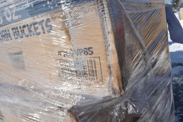 25 BRAND NEW! Boxes Including 760VP85 Carnival King Kraft 85 oz. Popcorn Bucket - 150/Case, 50012DWALLW Choice 12 oz. White Smooth Double Wall Paper Hot Cup - 500/Case, 500FC100 Cups, 346WKFSNM Choice Medium Weight White Wrapped Polypropylene Plastic Cutlery Set with Napkin - 250/Case, 347BP10BK Choice 10 1/4" Black Plastic Plate - 500/Case, 394385L Noble Products White Powder-Free Disposable Latex Gloves for Foodservice - Large - 1000/Case. 25 Times Your Bid! - Image 5 of 10