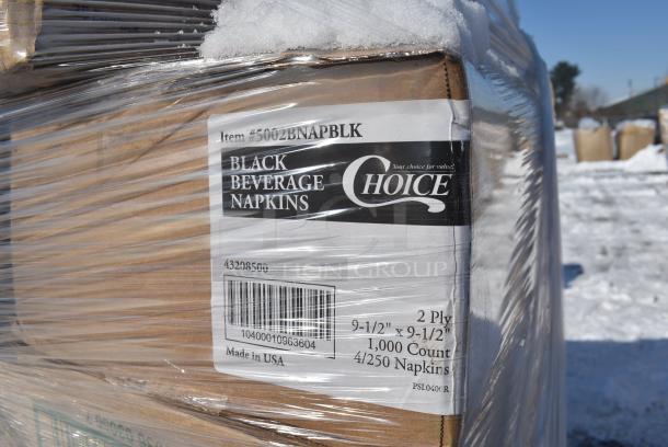 35 BRAND NEW! Boxes Including 129MCR38B Choice 38 oz. Black 7" Round Microwavable Heavy Weight Container with Lid - 150/Case, 394465XL Noble NexGen 3 Mil Black Biodegradable Powder-Free Nitrile Gloves - Extra Large - 1000/Case, 5002BNAPBLK Choice Black 2-Ply Customizable Beverage / Cocktail Napkin - 1000/Case, 160BIB2PKTGY Choice Gray Poly-Cotton Standard Bib Apron with 2 Pockets - 34" x 30", 394325L Noble NexGen Powder-Free Disposable Blue Hybrid 3 Mil Thick Gloves - Large - 1000/Case, Dart 12J12 12 oz. White Customizable Foam Cup - 1000/Case, SXB12WS Dixie Ultra Pathways 12 oz. Heavy Weight Paper Bowl - 500/Case, 394EN304XL Noble Products Nitrile White 3 Mil Thick All Purpose Powder-Free Textured Gloves - Extra Large - 1000/Case, 43309LPIE Choice 9" Clear Hinged Low Pie Container - 100/Case. 35 Times Your Bid! - Image 8 of 20
