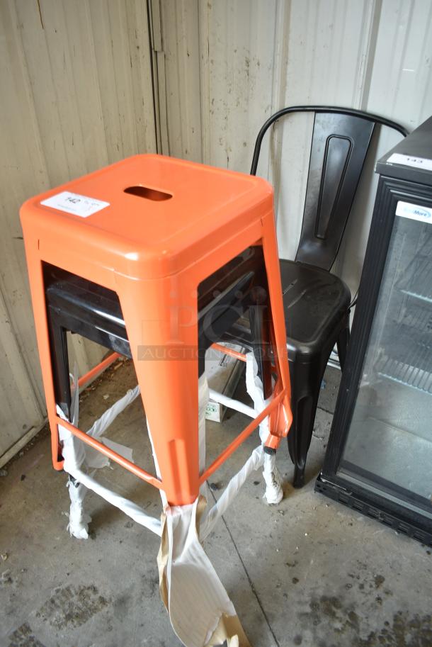 3 Various Items Including 2 Tolix Style Bar Stools and Dining Height Tolix Style Chair. 3 Times Your Bid! - Image 1 of 3