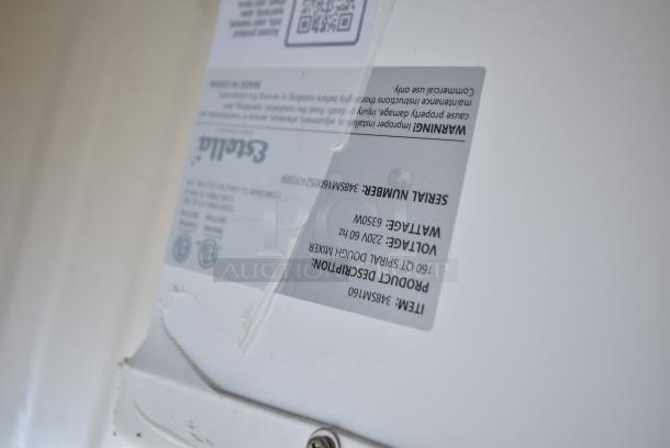 BRAND NEW SCRATCH AND DENT! Estella 348SM160 Metal Commercial 160 Qt. / 228 lb. Two-Speed Spiral Dough Mixer w/ Stainless Steel Mixing Bowl, Bowl Guard and Dough Hook. 220 Volts, 3 Phase. - Image 10 of 10