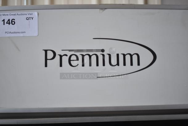 Premium Metal Commercial Single Door Reach In Cooler Merchandiser w/ Poly Coated Racks. 115 Volts, 1 Phase. Tested and Powers On But Does Not Get Cold - Image 2 of 7
