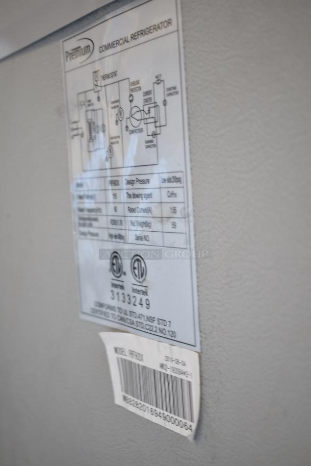 Premium Metal Commercial Single Door Reach In Cooler Merchandiser w/ Poly Coated Racks. 115 Volts, 1 Phase. Tested and Powers On But Does Not Get Cold - Image 6 of 7