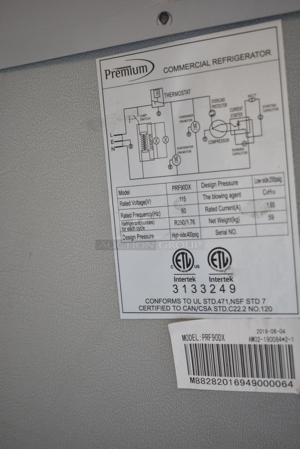 Premium Metal Commercial Single Door Reach In Cooler Merchandiser w/ Poly Coated Racks. 115 Volts, 1 Phase. Tested and Powers On But Does Not Get Cold - Image 7 of 7