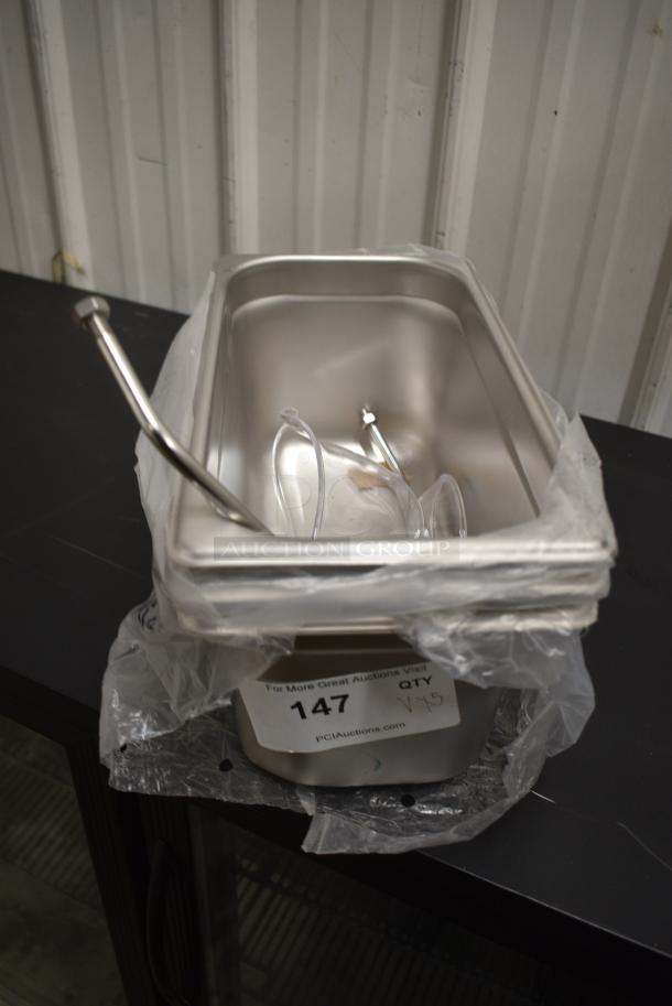 5 Various Items Including Stainless Steel 1/3 Size Drop In Bins. 5 Times Your Bid! - Image 1 of 5