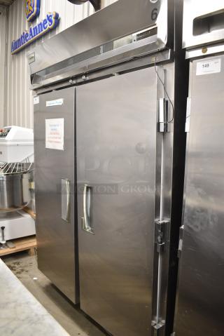 Delfield SRR2-S Stainless Steel Commercial 2 Door Reach In Cooler w/ Racks. 115 Volts, 1 Phase. Tested and Working!