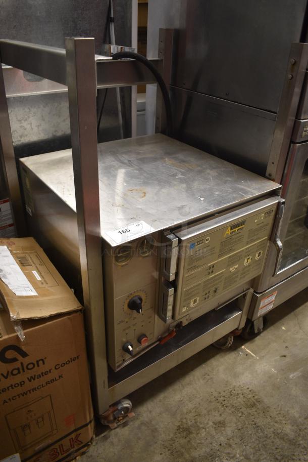 AccuTemp S32083D1205135 Stainless Steel Commercial Electric Powered Single Deck Steam Cabinet on Equipment Stand w/ Commercial Casters. 208 Volts, 3 Phase. - Image 2 of 10