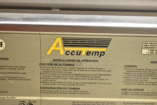 AccuTemp S32083D1205135 Stainless Steel Commercial Electric Powered Single Deck Steam Cabinet on Equipment Stand w/ Commercial Casters. 208 Volts, 3 Phase. - Image 3 of 10