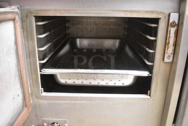 AccuTemp S32083D1205135 Stainless Steel Commercial Electric Powered Single Deck Steam Cabinet on Equipment Stand w/ Commercial Casters. 208 Volts, 3 Phase. - Image 5 of 10