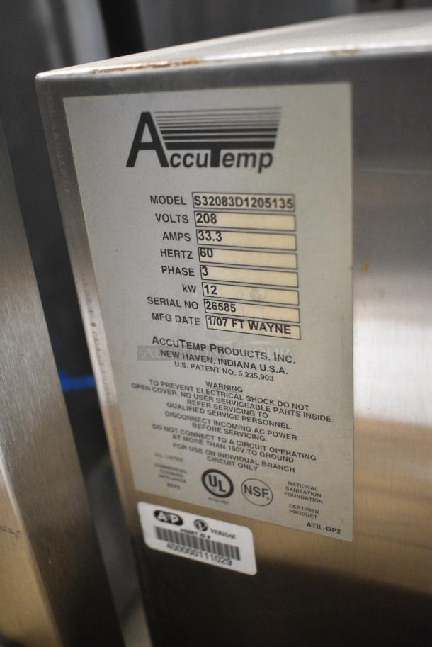 AccuTemp S32083D1205135 Stainless Steel Commercial Electric Powered Single Deck Steam Cabinet on Equipment Stand w/ Commercial Casters. 208 Volts, 3 Phase. - Image 10 of 10