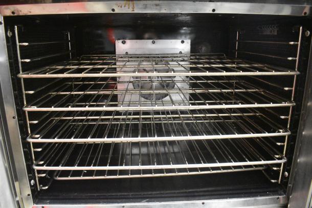 2 Vulcan VC4ED Stainless Steel Commercial Electric Powered Full Size Convection Oven w. View Through Doors, Metal Oven Racks and Thermostatic Controls on Commercial Casters. 240/480 Volts, 3 Phase. 2 Times Your Bid! - Image 4 of 10