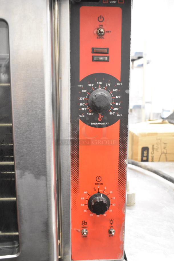 2 Vulcan VC4ED Stainless Steel Commercial Electric Powered Full Size Convection Oven w. View Through Doors, Metal Oven Racks and Thermostatic Controls on Commercial Casters. 240/480 Volts, 3 Phase. 2 Times Your Bid! - Image 6 of 10