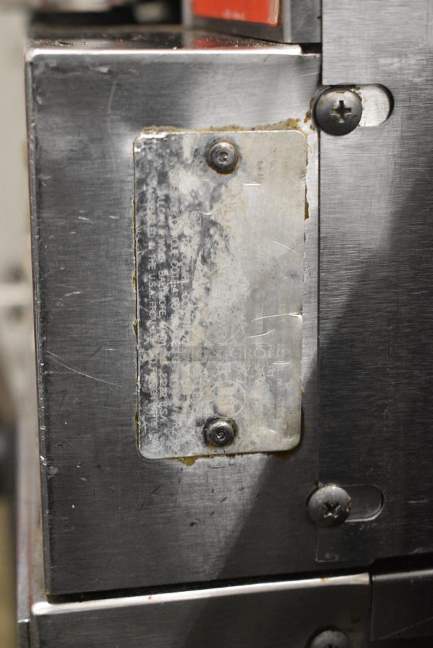 2 Vulcan VC4ED Stainless Steel Commercial Electric Powered Full Size Convection Oven w. View Through Doors, Metal Oven Racks and Thermostatic Controls on Commercial Casters. 240/480 Volts, 3 Phase. 2 Times Your Bid! - Image 9 of 10