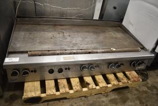 Garland Stainless Steel Commercial Countertop Natural Gas Powered Flat Top Griddle.