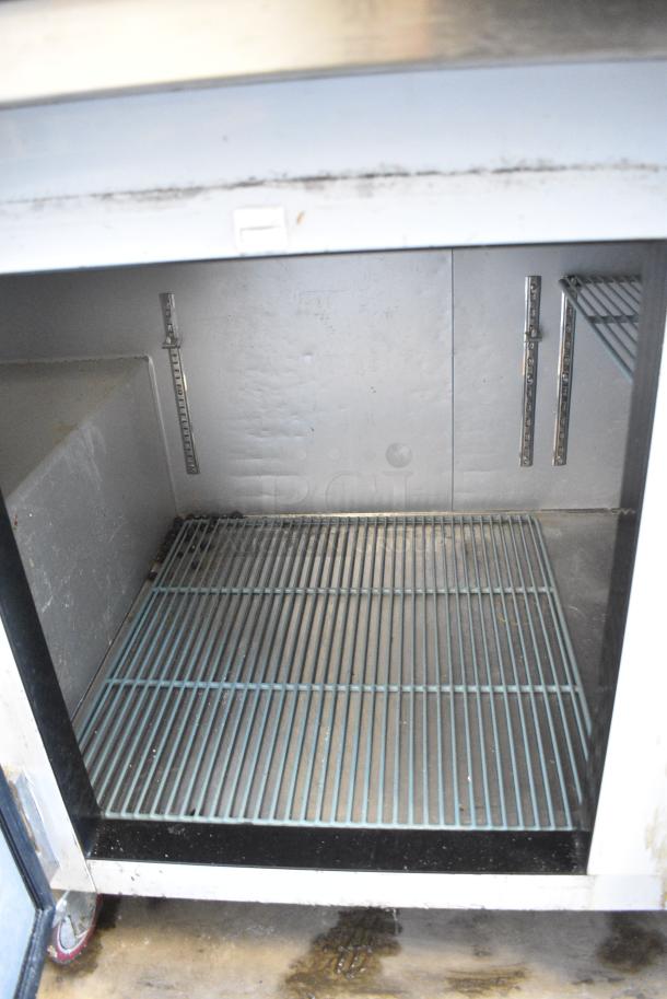 2021 Leader ESPT72 Stainless Steel Commercial Pizza Prep Table w/ Oversized Stone Cutting Board on Commercial Casters. 115 Volts, 1 Phases. Tested and Working! - Image 7 of 10