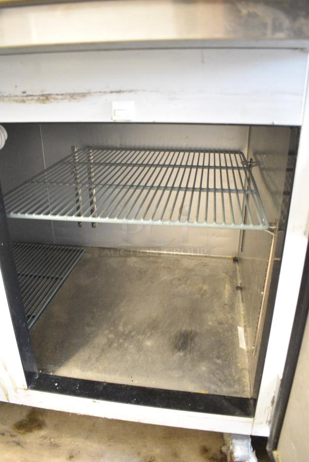 2021 Leader ESPT72 Stainless Steel Commercial Pizza Prep Table w/ Oversized Stone Cutting Board on Commercial Casters. 115 Volts, 1 Phases. Tested and Working! - Image 8 of 10