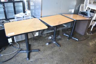 3 Dining Height Table on Black Metal Table Base. 3 Times Your Bid!