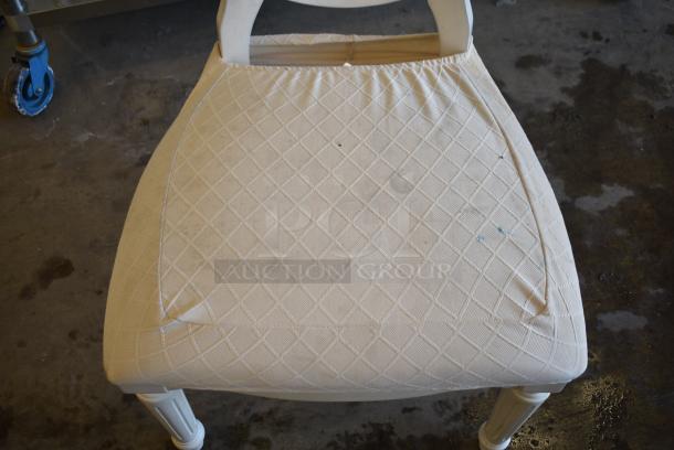 3 White Dining Height Chair w/ White Seat Cushion. 3 Times Your Bid! - Image 4 of 4