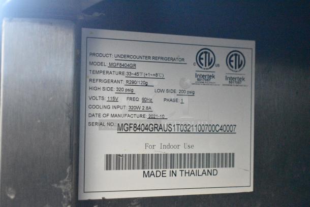 2021 Atosa MGF8404GR Stainless Steel Commercial 3 Door Undercounter Cooler on Commercial Casters. 115 Volts, 1 Phase. Tested and Working! - Image 7 of 7
