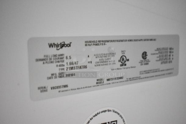 Whirlpool WRT311FZDW02 Cooler w/ Freezer. 115 Volts, 1 Phase. Tested and Working! - Image 8 of 9