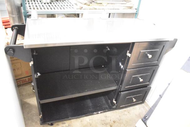 Black Portable Cart w/ 3 Drawers on Commercial Casters. - Image 3 of 10