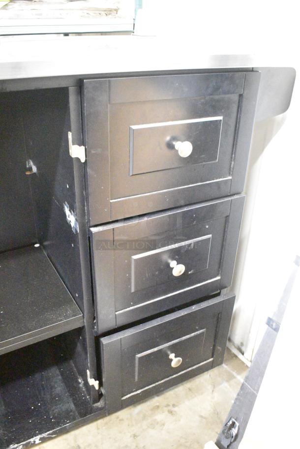 Black Portable Cart w/ 3 Drawers on Commercial Casters. - Image 7 of 10