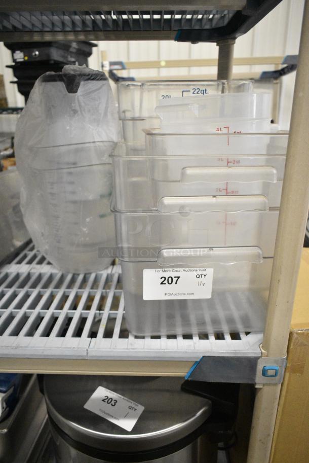 ALL ONE MONEY! Lot of 11 Various Clear Poly Bins - Image 1 of 2