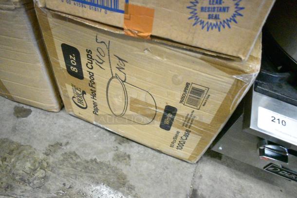 8 BRAND NEW! Boxes of Various Items Including 795SUS050801 Choice 5 1/4" x 8 1/2" Extra Large Food Container with Lid - 300/Case, 760SOUP16PBL Choice 6 - 16 oz. Clear Plastic Soup / Food Cup Lid - 1000/Case, 129MCR32B Choice 32 oz. Black Round Microwavable Heavy Weight Container with Lid 7 1/4" - 150/Case, 127P325C Choice 3.25 oz. Clear Plastic Souffle Cup / Portion Cup - 2500/Case, CTR24BD Dart SafeSeal 24 oz. Plastic Tamper-Resistant, Tamper-Evident Bowl with Dome Lid - 150/Case, 760SOUP8WB Choice 8 oz. White Double Poly-Coated Paper Food Cup - 1000/Case. 8 Times Your Bid! - Image 8 of 9