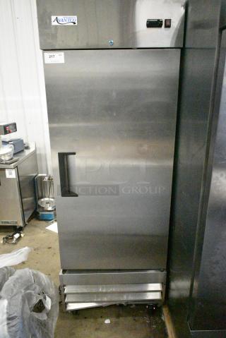 BRAND NEW SCRATCH AND DENT! 2024 Avantco 178A23RHC Stainless Steel Commercial Single Door Reach In Cooler w/ Poly Coated Racks on Commercial Casters. 115 Volts, 1 Phase. Tested and Working!